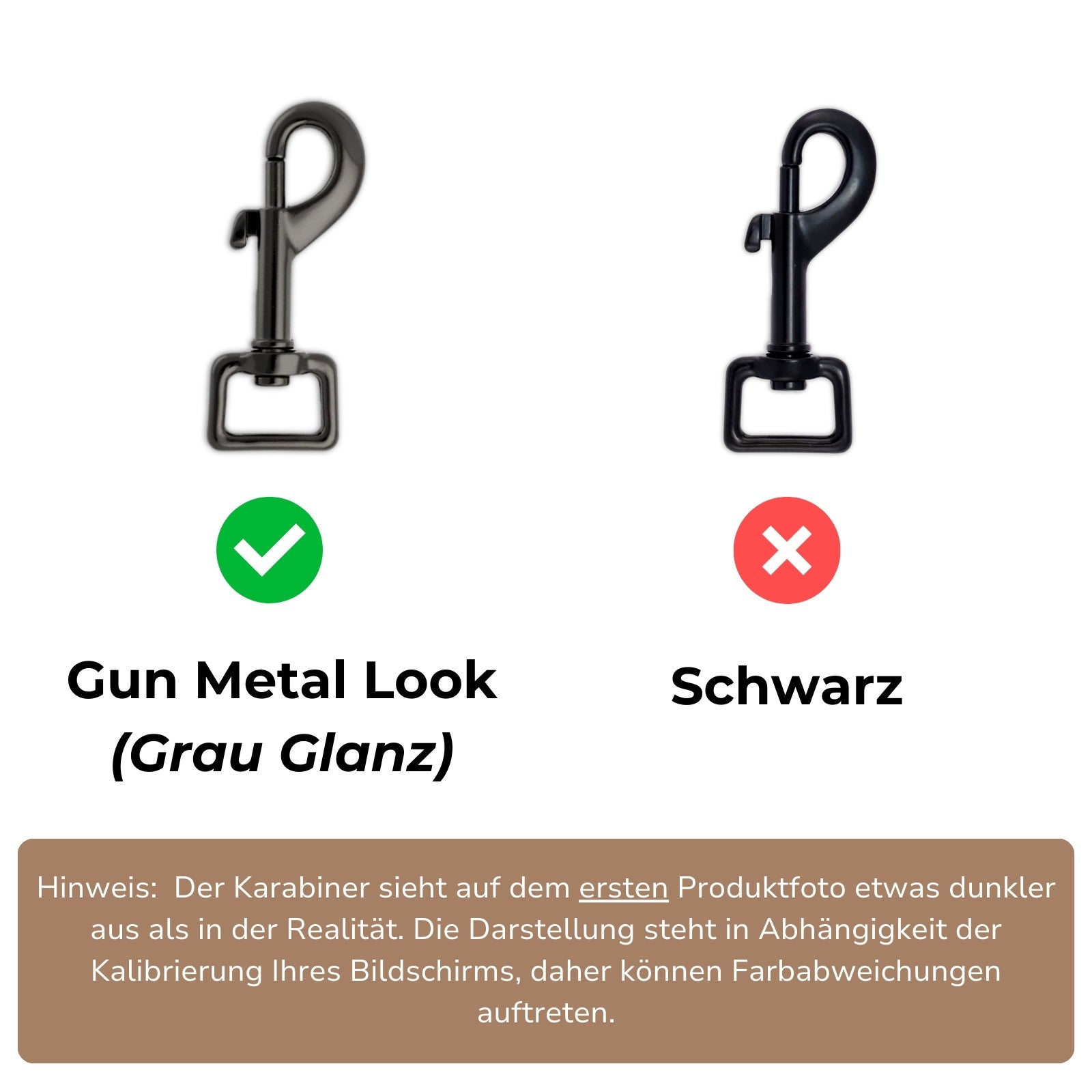 Karabiner Schwarz vs Gun Metal