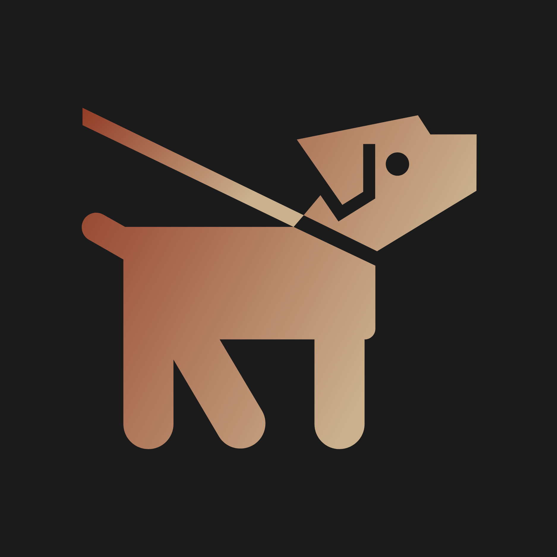 Logo SammyLunaDesigns Hund in Goldbraun