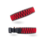 Paracord Hundehalsband in grau-rot von SammyLunaDesigns