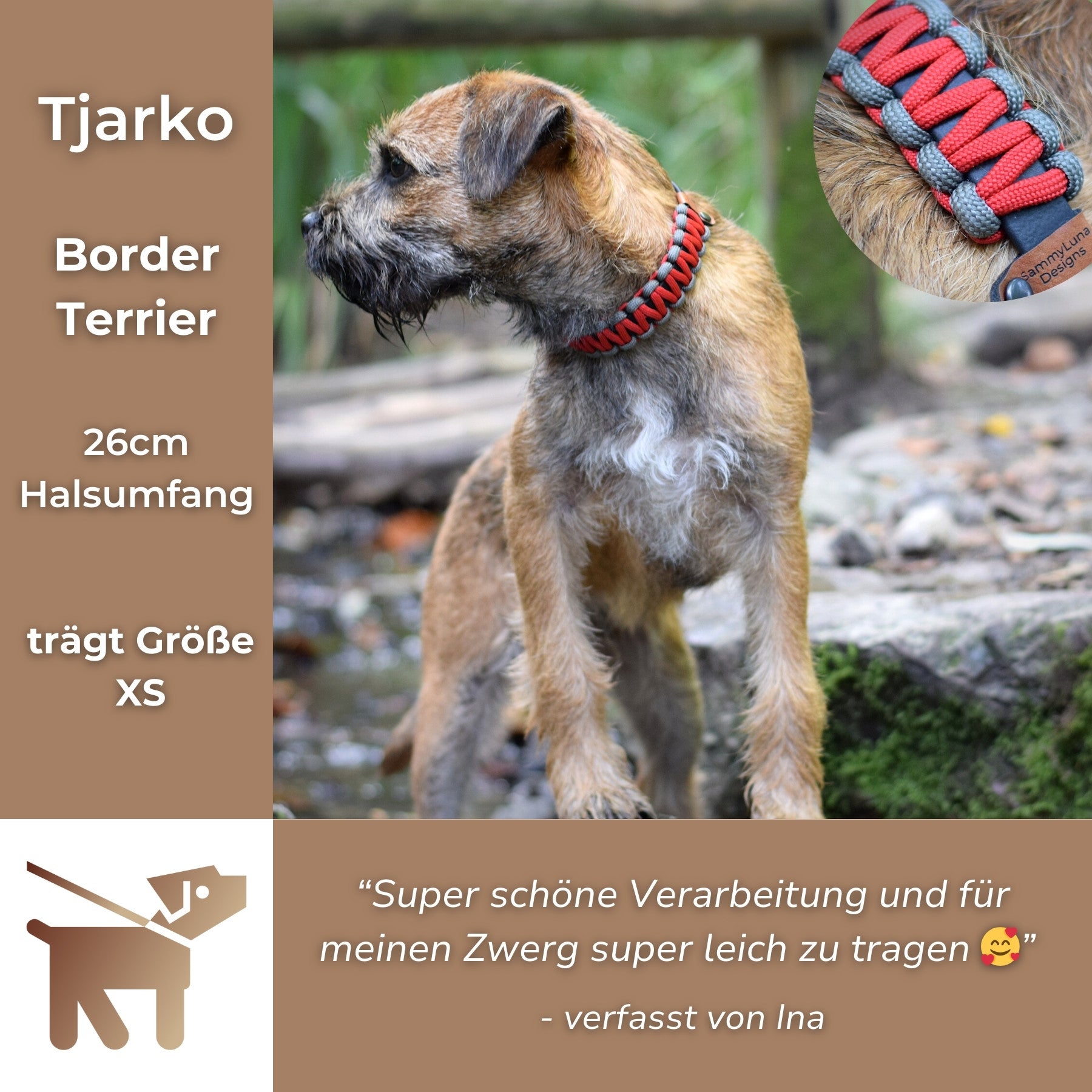 Testimonial Tjarko Halsband Rot Hund